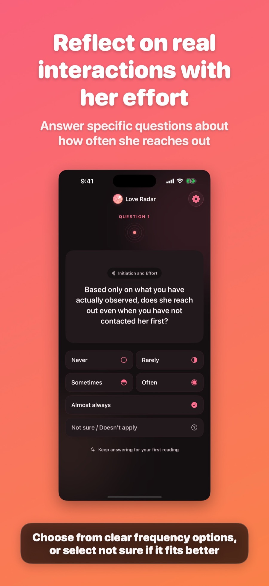 Love Radar question about real interaction patterns