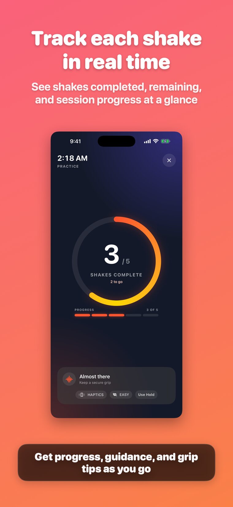 Shake Alarm alarm editor with time, repeat days, difficulty, and strict mode