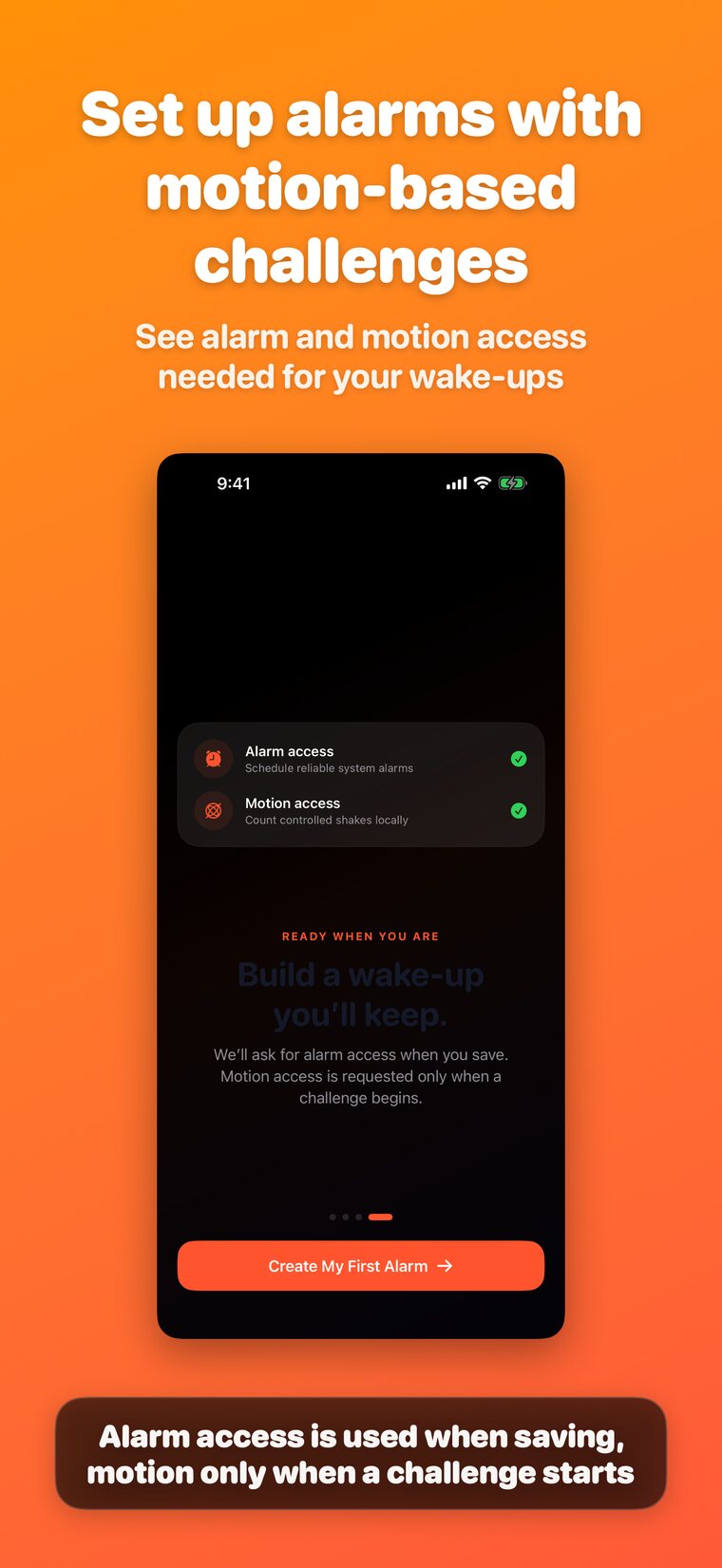 Shake Alarm next alarm countdown screen